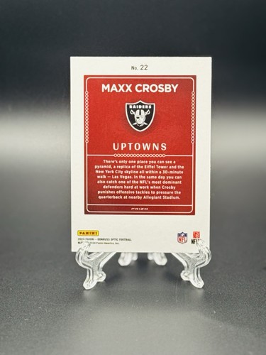 2024 Panini Donruss Optic Uptowns Maxx Crosby #22🔥SSP🔥CASE HIT🔥STUD🔥GRADE IT - Picture 9 of 9