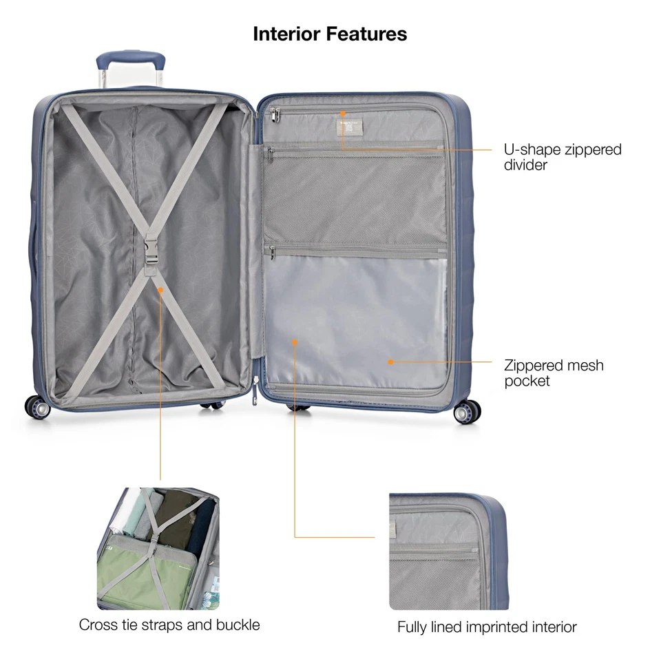 Набор расширяемых чемоданов-спиннеров Elm, матовый темно-синий, ручная кладь 21 дюйм - Изображение 4 из 4