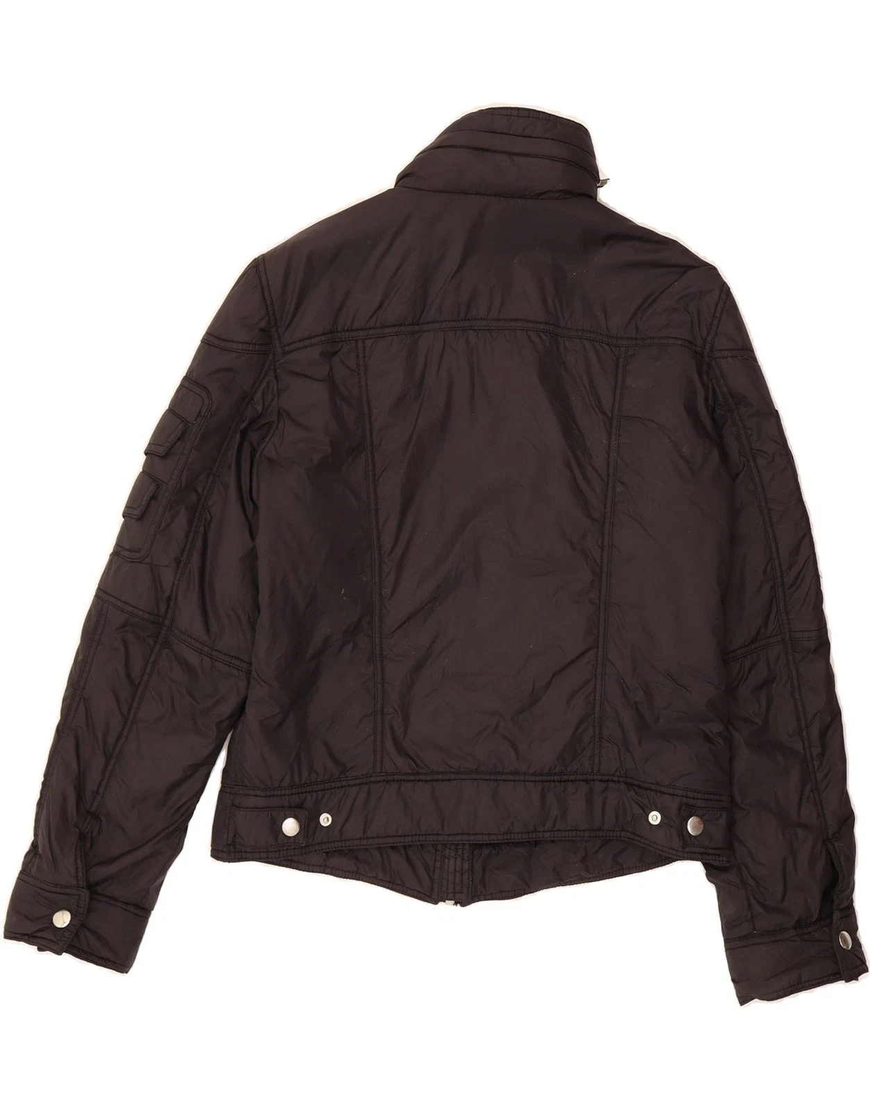 MOSCHINO Giacca donna con cappuccio utility UK 16 Large nera AB02