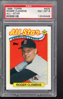 SLA222- 1989 Topps #405 Roger Clemens Als - PSA Nmmt (8) - Bild 1 von 2