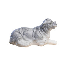 Ancienne Fève Allemande Rhinocéros 18x30 mm Biscuit Hertwig Figurine Miniature