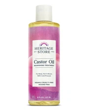 Heritage Products Pure Castor Oil, Hexane-Free, 8 Fl Oz