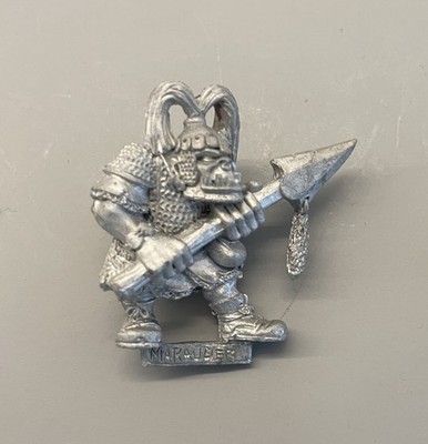 Warhammer MARAUDER GIANT BLACK ORC Spear 1990 METAL Miniature Citadel OOP 175