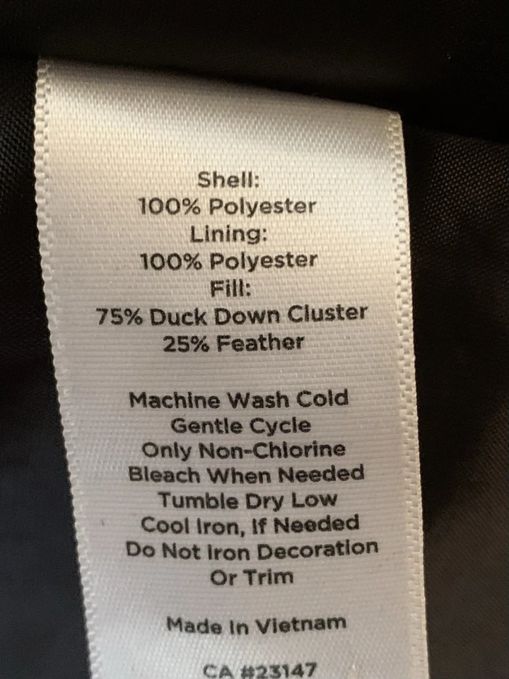 Talbots Down Puffer Jacket Parka Coat Women Size M Black Pockets - Image 3 of 4