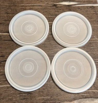 Tupperware Tumbler Snack Cup Replacement Lids 3'' Diam G #297 Set Of 4