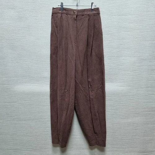 U211 Traditional Brown Wide Tuck Waist Hanbok Pants, Free Size