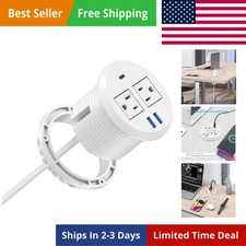 Certified USB Power Grommet with 125V AC Outlets & Network Interface