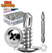 530PCS 8 x 1/2" Self Tapping Screws 410 Stainless Steel Truss Head Washer Kit