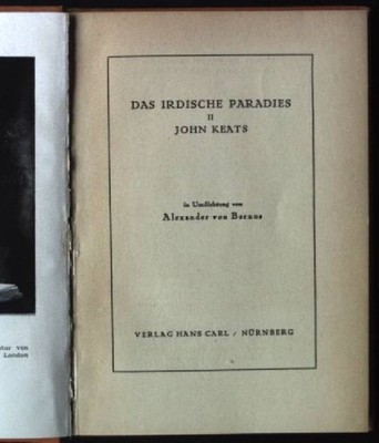 Das Irdische Paradies II, John Keats Bernus, Alexander von: