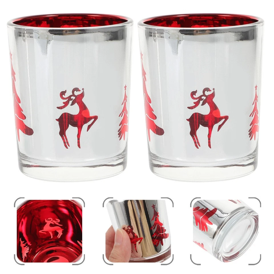 1 Set 2 PCs Weihnachtskerzenhalter kreative Aromatherapie Kerzenbecher (rot) - Bild 4 von 4