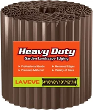 Corrugated Metal Garden Edging 4"x10' for Lawn, Flower Bed, Fence, Paver (Cof...