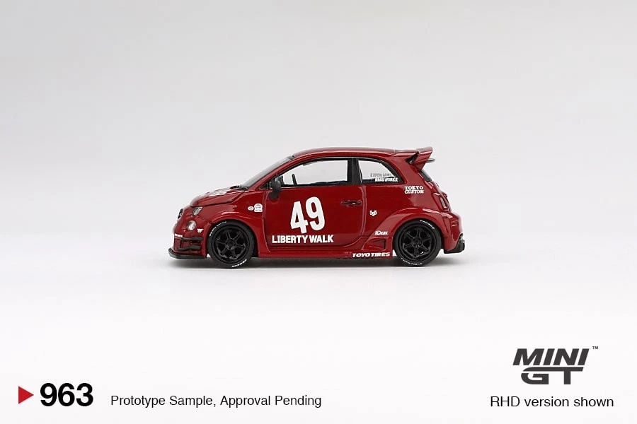 Mini GT MGT00963LHD LB-WORKS x Abas Works ABARTH 595 Red Die Cast 1/64 - Immagine 2 di 3