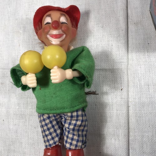 Vtg Clock Work Clown Rattles Wind Up Key East-West Distributing No 20B Box - Picture 5 of 20