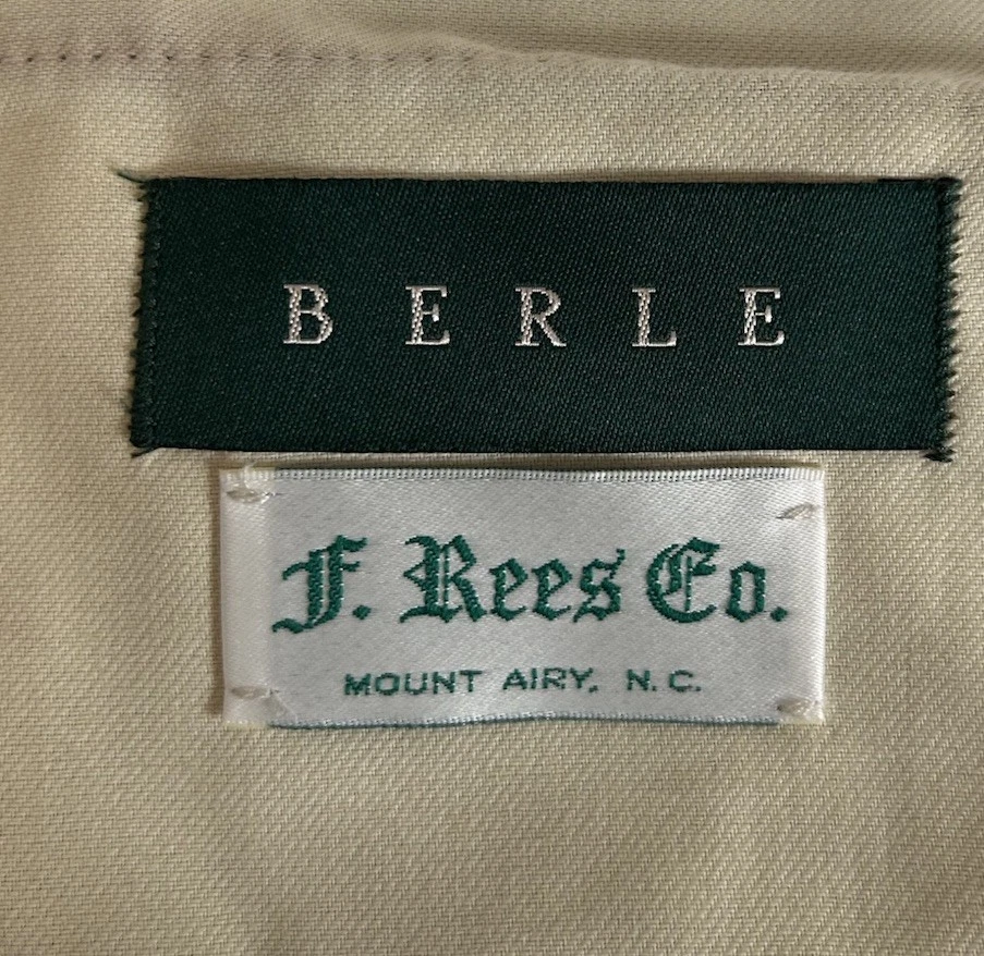 Pantalones de pana Berle para hombre talla 32R verde plisado pierna recta puños 32 regular Foto 3 de 4