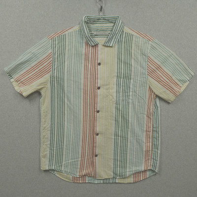 Outerknown Shirt Men Large Striped Organic Cotton Hemp Casual Short Sleeve