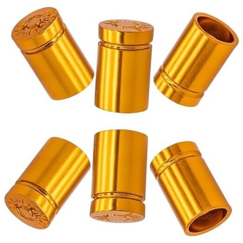 5-Pack Lynx Bullet Tire Valve Stem Caps – Brass Case With Nickel Center (40 S&W Shell Style)