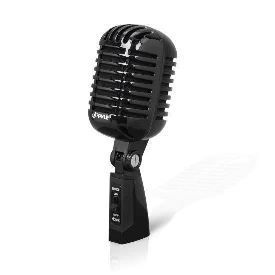 Pyle Classic Retro Vintage Style Wired Dynamic Microphone (Black) PDMICR42BK - Image 2 of 4