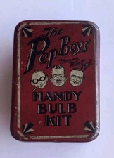  Vintage Pep Boys Advertising EMPTY Tin Litho Handy Bulb Kit 