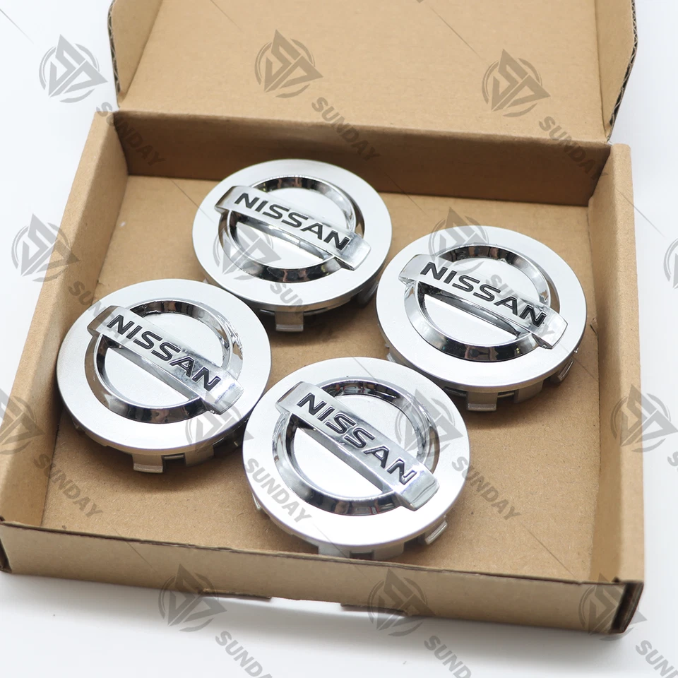 Set of 4 Gloss Silver Black 54mm Wheel Center Caps Cover Fit For 1997-2018 Foto 3 de 4