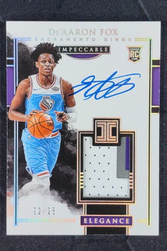 2017-18 Panini Impeccable De'Aaron Fox Elegance RC Patch Auto Holo Silver /25