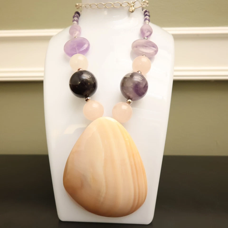 Collar Jay King Mine Finds declaración concha cuentas semipreciosas plata de ley Foto 2 de 4