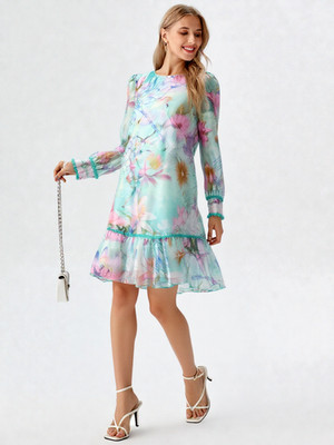 Marc Cain Dew Drop Dress Floral Ballonärmel Gr.3/38