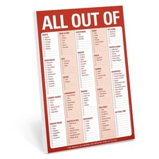 Knock Knock "All Out Of" Grocery List Pad (Red / Original) - with Magnet on Back