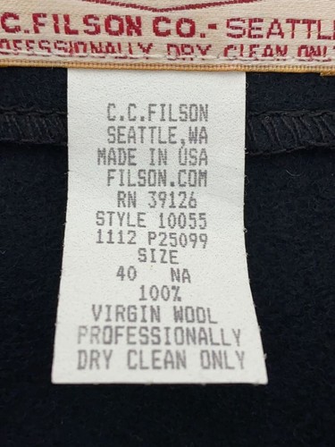 FILSON Mackinaw Wolle Weste/40/Wolle/BLK/10055 Gebraucht - Bild 4 von 4