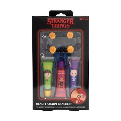 Stranger Things Lip Gloss W/ Charm Bracelet New