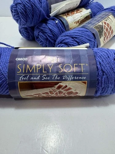 Caron Simply Soft Yarn Larkspur Blue 100% Acrylic Worsted Weight Lot of 5 Skeins - product listing photo