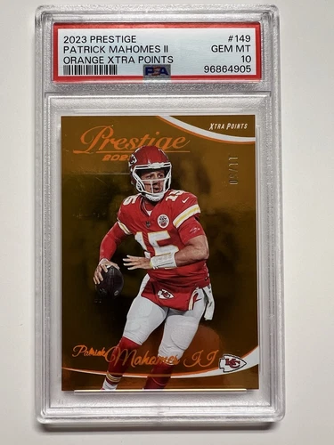 2023 Panini Prestige Patrick Mahomes /50 PSA 10 Gem Mint Orange #149 Xtra Points