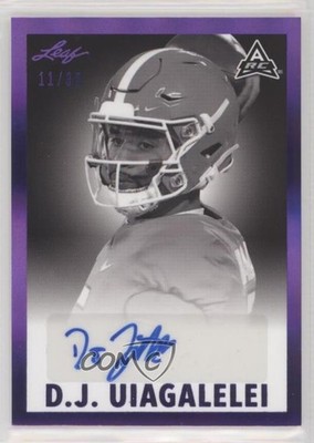 2021 Leaf Memories 1960 Base Purple Spectrum 11/30 DJ Uiagalelei Auto uk2