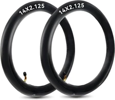 2 Pack 14X2.125 Electric Bike Inner Tubes with Angled Valve Stem Heavy-Duty Buty