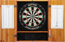Metropolitan Solid Wood Cabinet  Sisal/Bristle Dartboard Play-Ready Bundle
