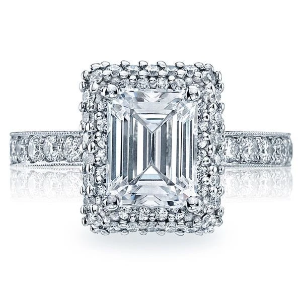 TACORI Blooming Beauties HT 2520 EC 8.5 X 6 Platinum Semi-Mount Engagement Ring - Image 2 of 4