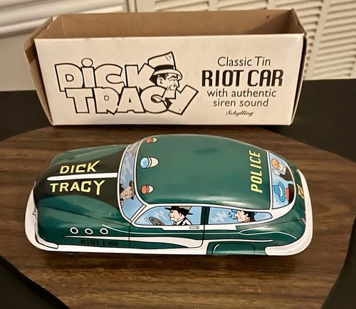 Schylling Dick Tracy Tin Riot Car w/ Authentic Siren Sound