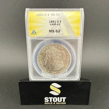 1881 S Morgan Silver Dollar ANACS MS-62 VAM-42