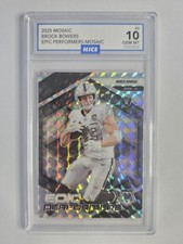 2025 Panini Mosaic - Epic Performers Brock Bowers #4 Mosaic Prizm Gem Mint 10