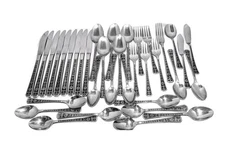 Vtg Interpur Florenz Flatware 8-Petal MCM Japan Forks Teaspoon Spoon Knives x36