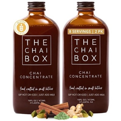 The Chai Box Sweetened Chai Tea Concentrate - Vegan, Gluten Free Chai Concent...