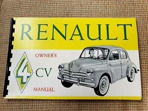 Vintage 1959 4 CV Renault Owner's Service & Adjustment Manual 64 Pages