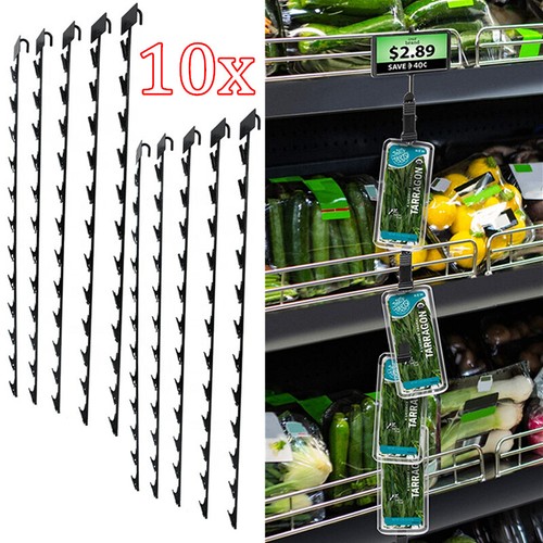 10 Pcs Retail Metal Chip Merchandisers Clip Rack Display Strips With Head Labels - Picture 2 of 13