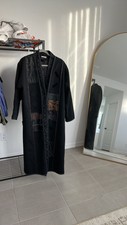 Vintage 100% Wool Long Black Geometric Coat By Lynn Murray Size 3 (large/xl)