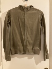 Vintage Fred Perry Women’s Jacket In Beige Brown Needlecord - Size 8