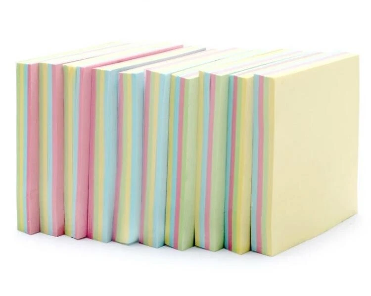 100 sheers/pack Sticky Notes 4 color Self-Stick Pads 3x3in colorful paper school - Image 2 of 4