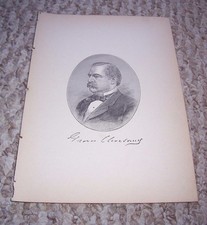 1889 GROVER CLEVELAND Print 22nd President United States of America