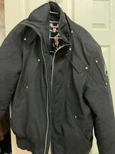 Moose Knuckles Men's Down Filled Ballistic Bomber Jacket, L, Black 