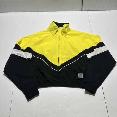 FILA VFILES Windbreaker Tracksuit Womens S And M Cropped Jacket Top Yellow Black - Picture 2 of 22