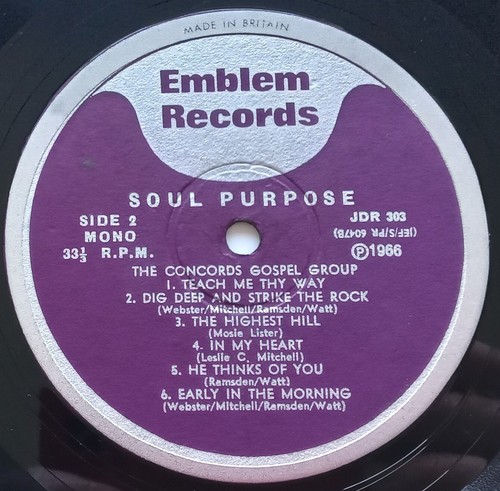 The Concords - Soul Purpose UK 1966 Emblem Records LP - Picture 4 of 4