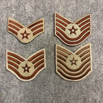 US Air Force Desert Tan Ratings Enlisted Rank Embroidered Patch Sew On, USAF USA - Image 1 of 4